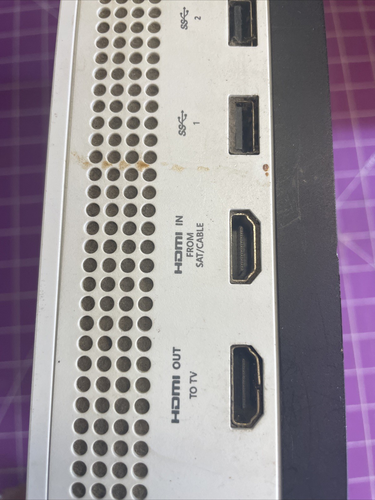Microsoft Xbox One Slim Console only Parts/Repair. Not Sure What Stain On Top Is