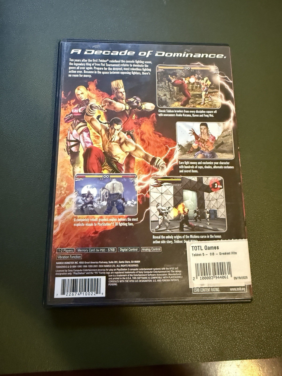 Namco Tekken 5 Greatest Hits PS2 T NTSC-U/C (US/CA) 2005 Fighting