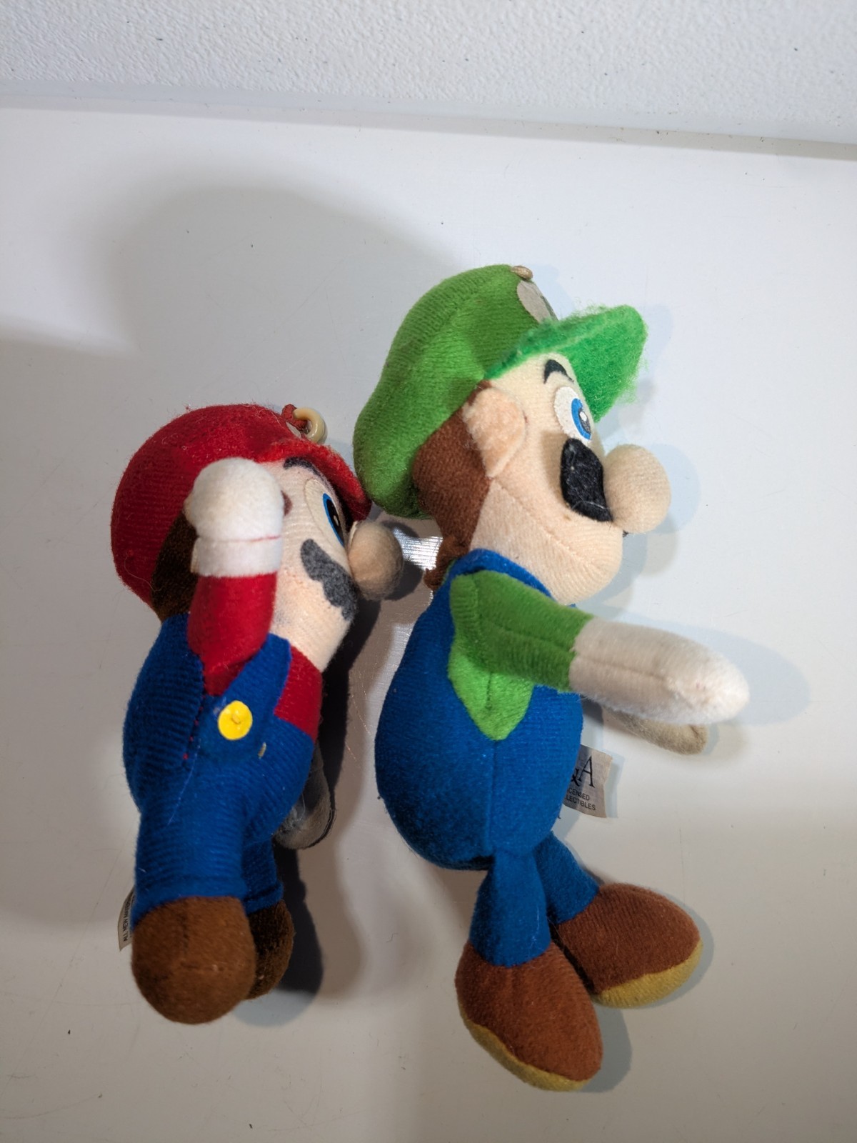 Toysite Mario Plush Keychain + Luigi BD&A Plush Both Issues Stains Dirty Wear