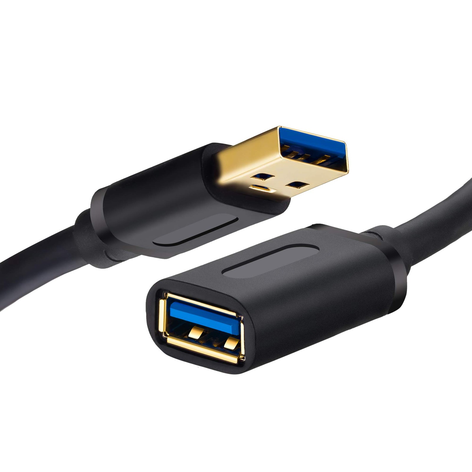 USB 3.0 Extension Cable 1.5Ft Type A Male To Female Data Cord 2 Pack Bundle