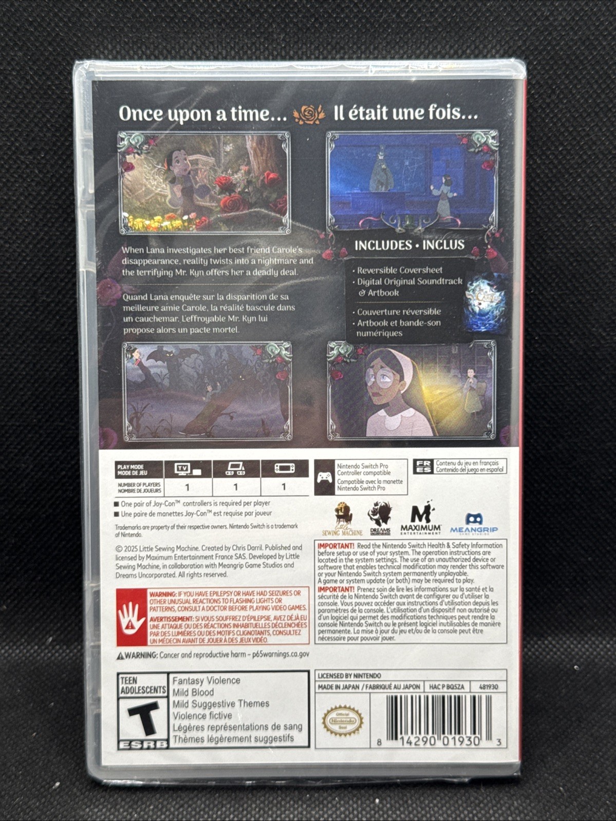 Bye Sweet Carole – Nintendo Switch Brand New Sealed