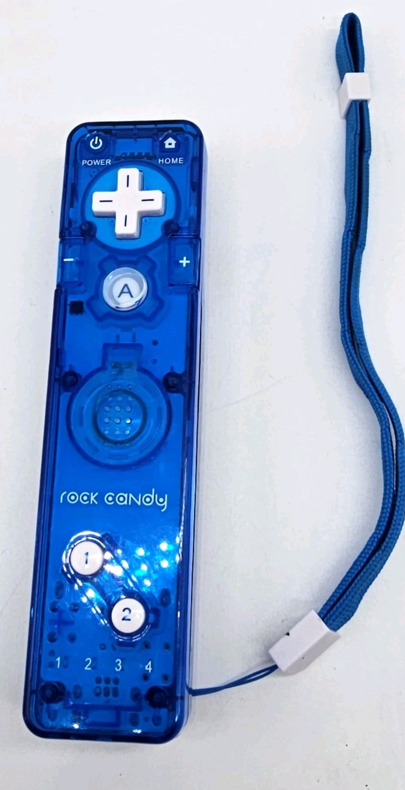 Rock Candy Wireless Controller for Nintendo Wii Blue Translucent PDP Remote