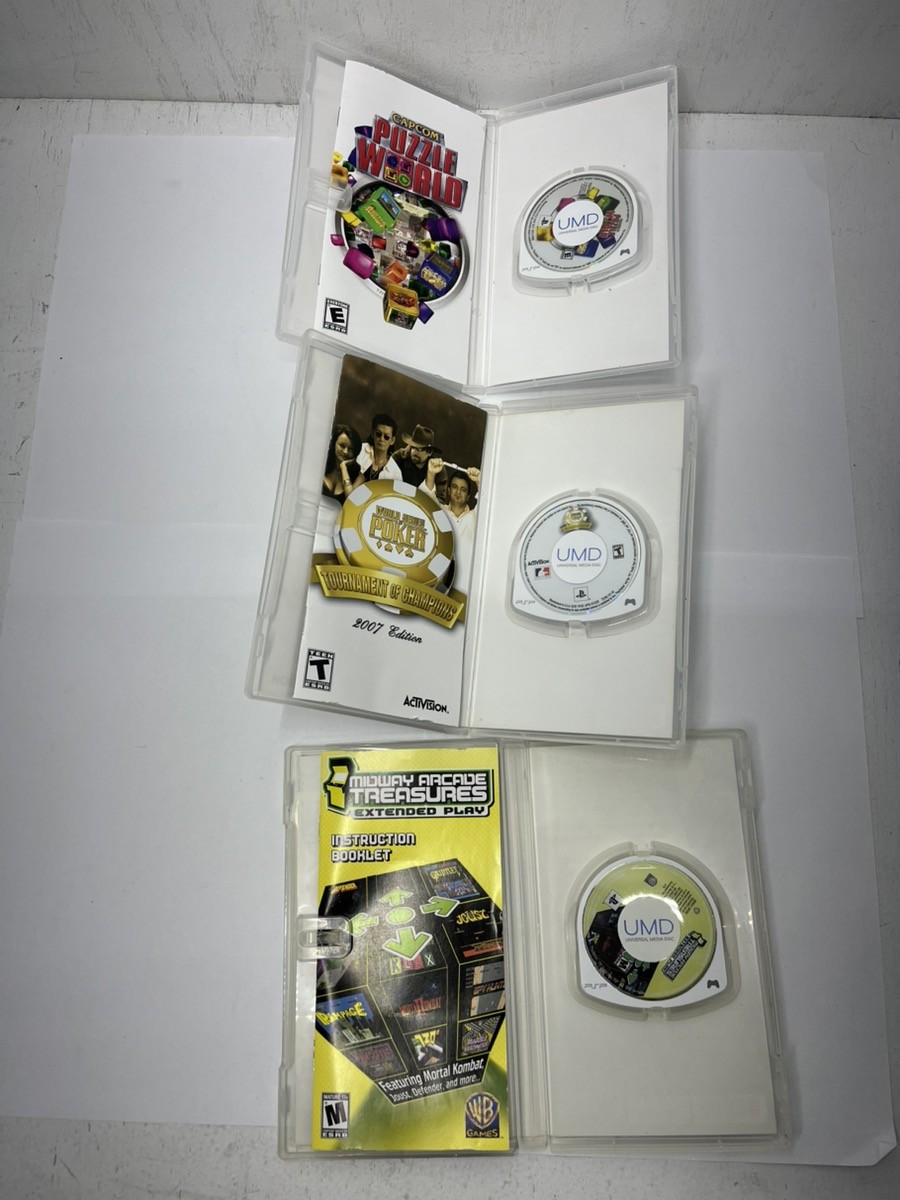 Poker,Board Game, Puzzle World, Midway Arcade Playstation Psp Game Lot Of 10