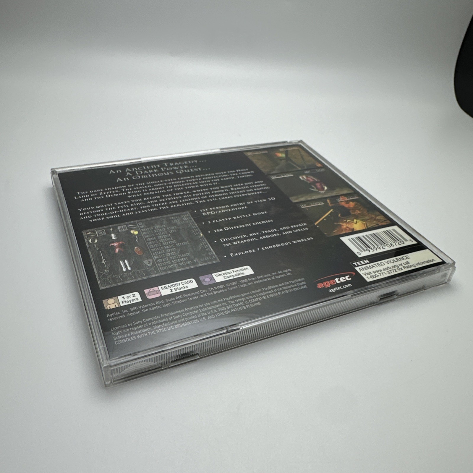 Shadow Tower PlayStation PS1 FromSoftware CIB Complete – Tested W/ Reg Card VGC
