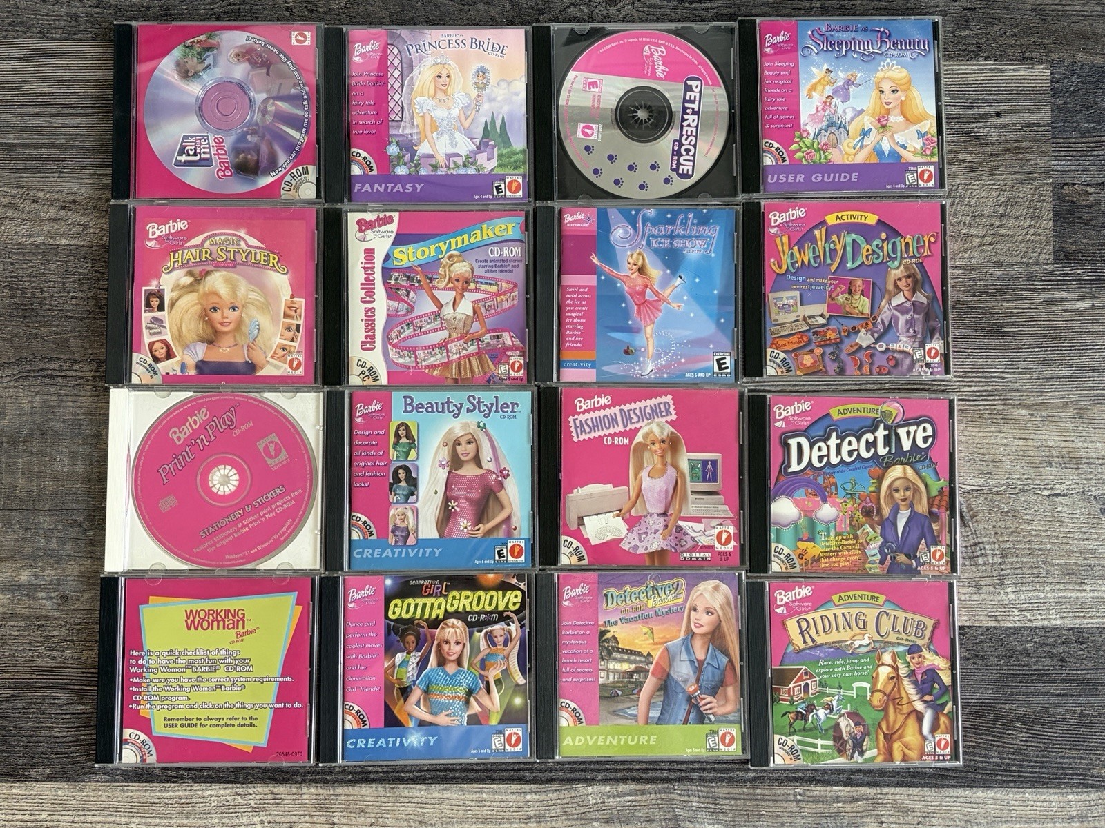 HUGE Lot of 16 90’s to Early 2000s Barbie PC CD-ROM Games