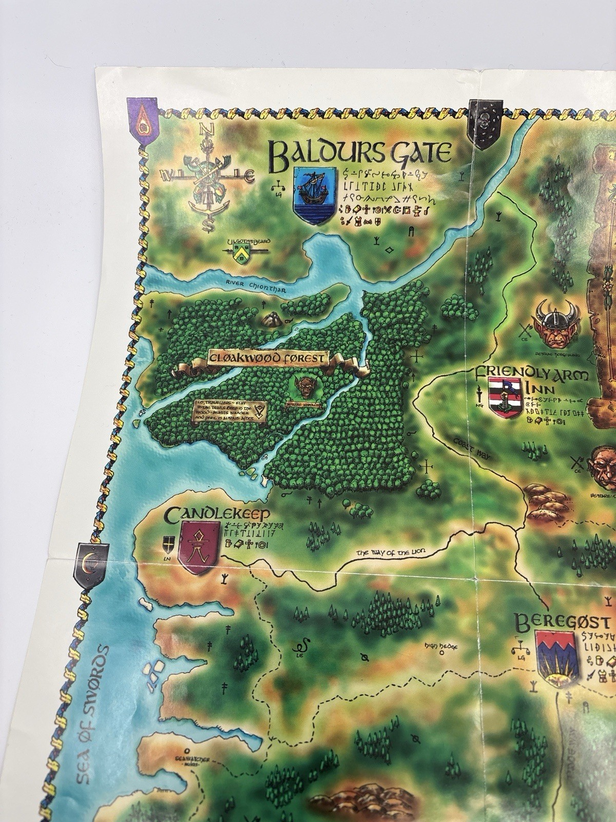 Original Baldur’s Gate Double-Sided Map Insert Sword Coast City MC-INS-625-0