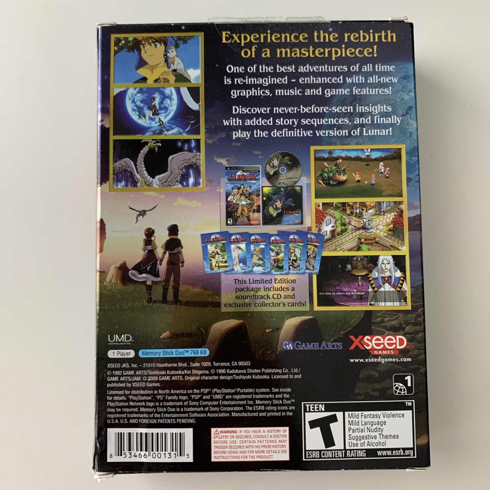 Lunar: Silver Star Harmony Premium Edition XSEED PSP Very Clean No Game