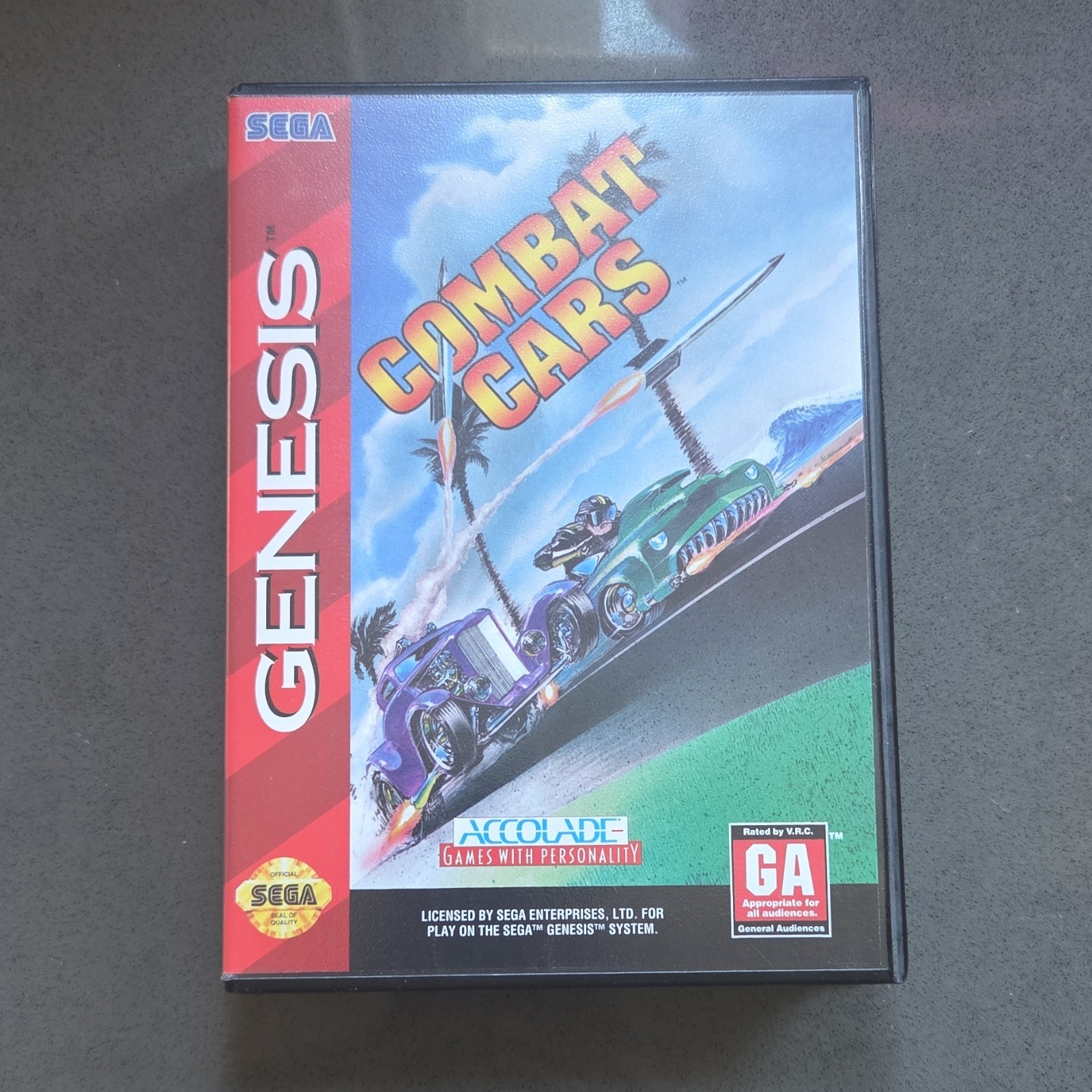 Accolade Combat Cars Sega Genesis Car Racing Game Manual Included NTSC-U/C