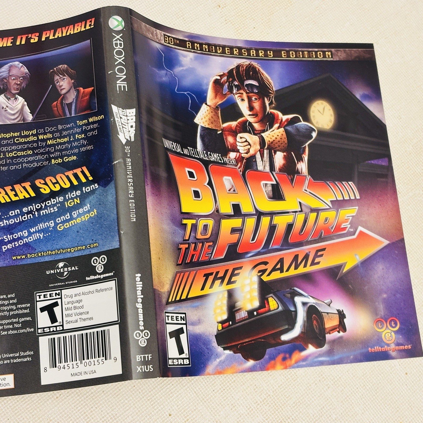 Back to the Future: The Game 30th Anniversary Edition Xbox One 2015 ARTWORK ONLY