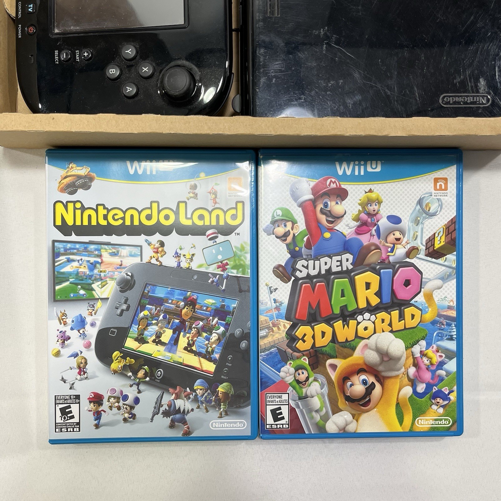 Nintendo Wii U 32 GB Super Mario 3D World Deluxe Set – Black CIB W/ Games WORKS