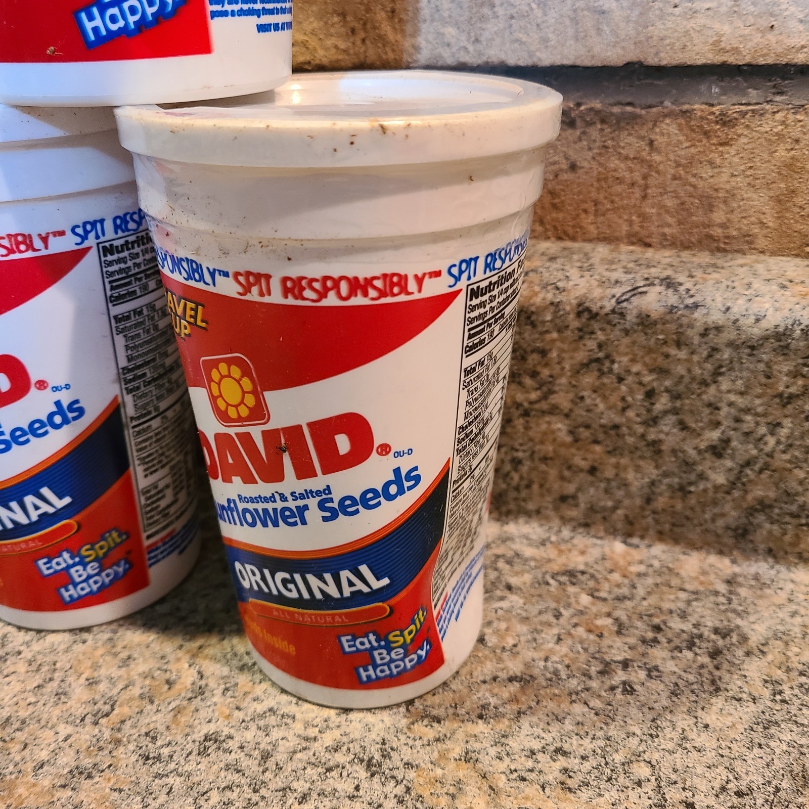 Vintage David Sunflower Seeds Original Containers Cup Expired 2007 Movie Prop A2