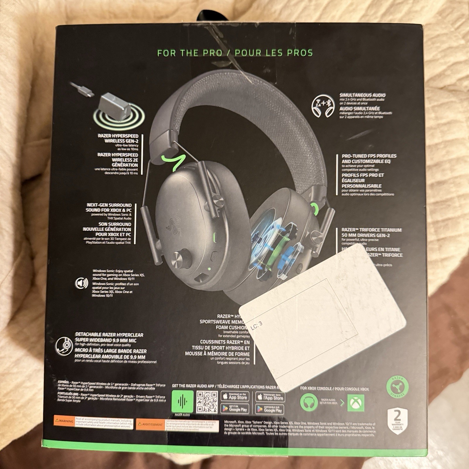 Razer BlackShark V3 Wireless Xbox Gaming Headset, Over-Ear Bluetooth USB Black