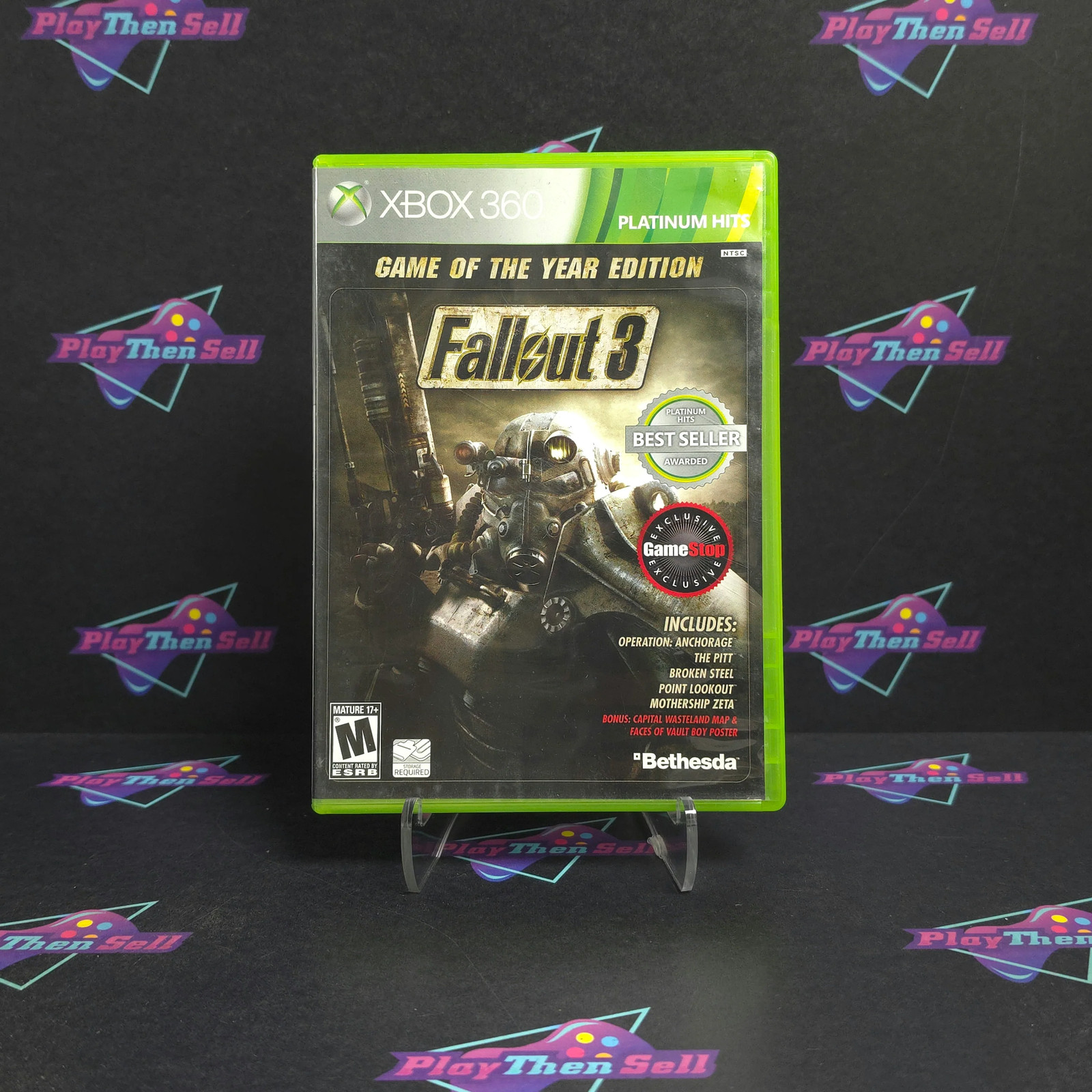 Fallout 3 GOTY GameStop Edition Xbox 360 PH + Poster – Very Good – 1 Year