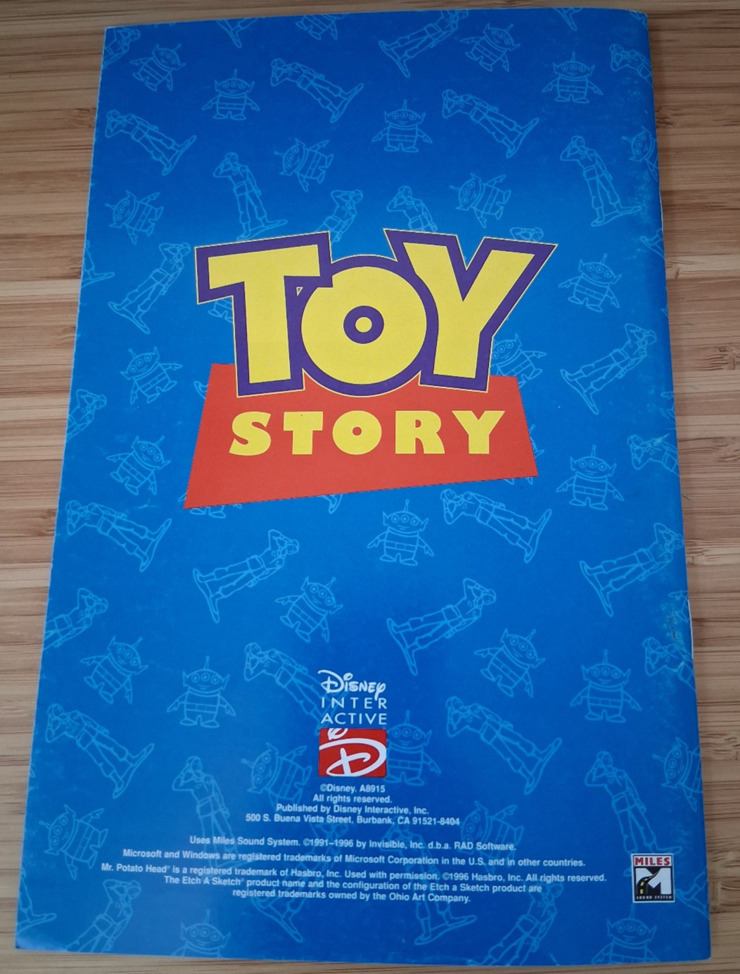 REPLACEMENT MANUAL Disney’s Toy Story Power Play PC/Computer 2001