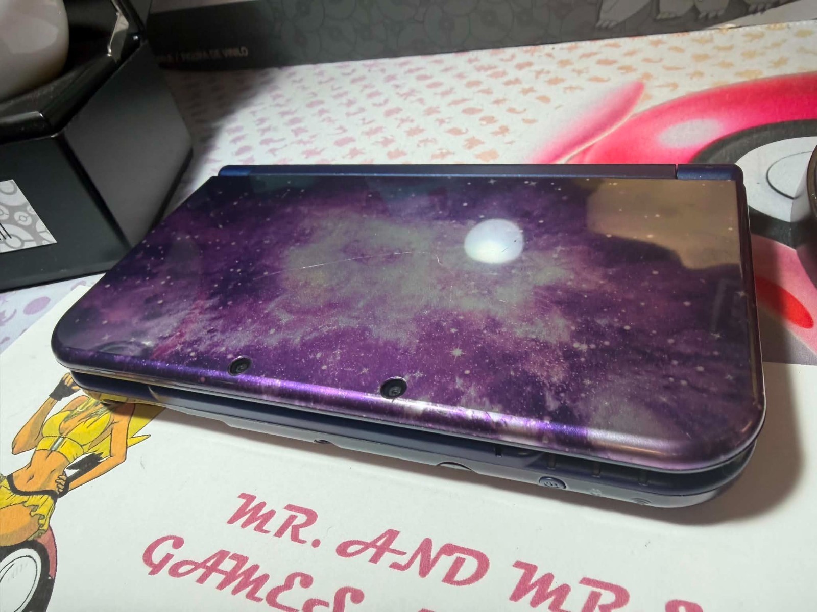 Nintendo 3DS XL Galaxy Edition Handheld System – Purple Used Very Nice Shape