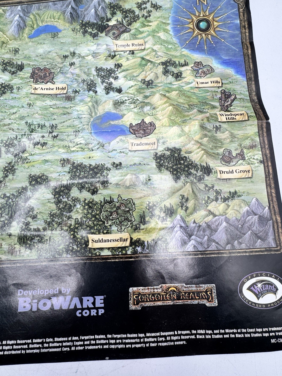 OEM Baldur’s Gate II Shadows of Amn Map Poster ONLY