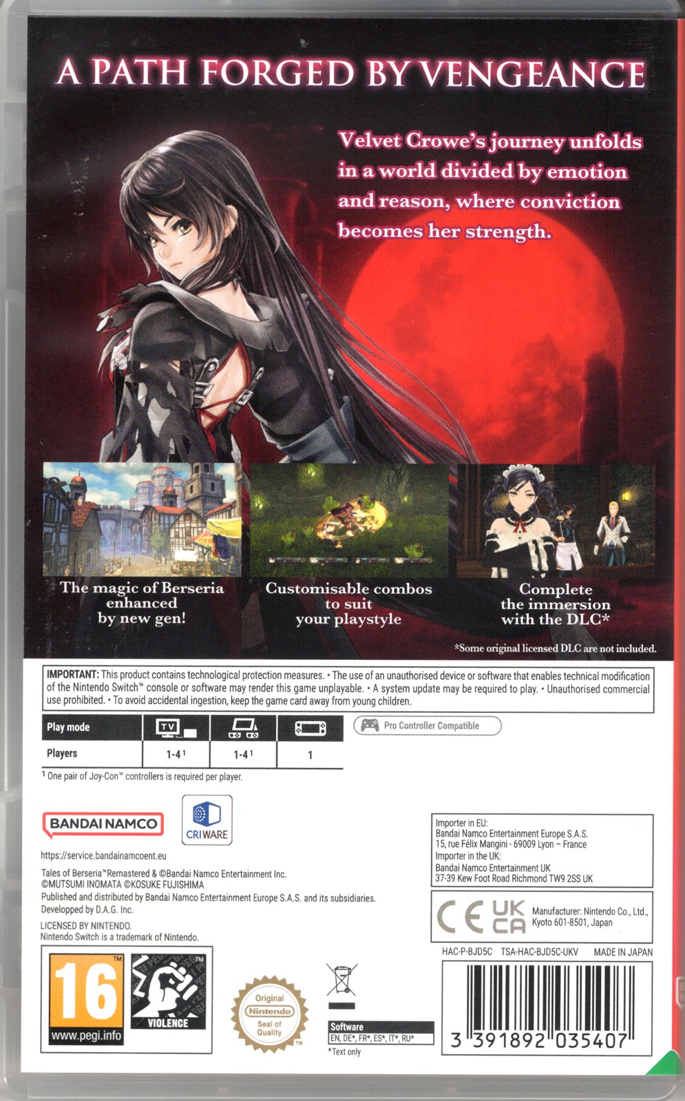 Tales of Berseria Remastered for Nintendo Switch™