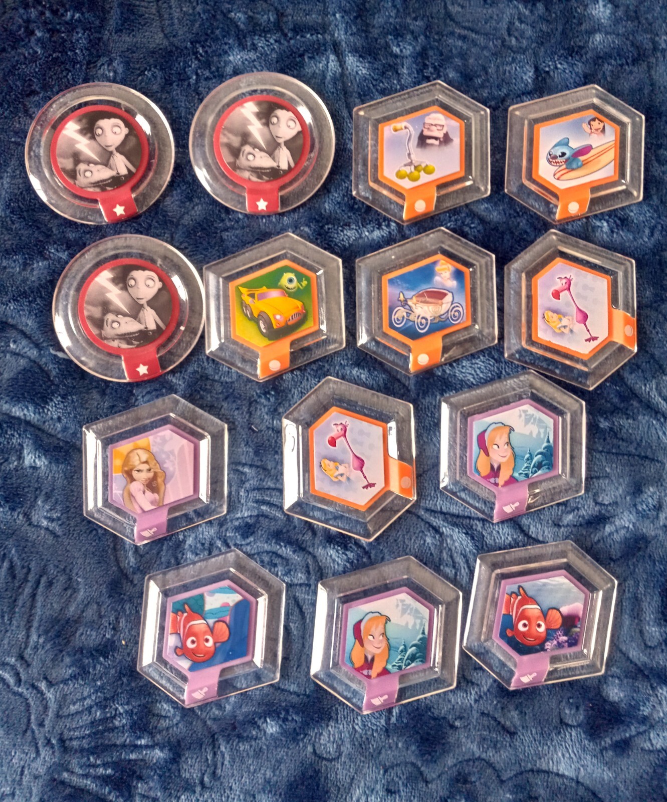 Disney Infinity Power Disc 14 Piece Lot In Case