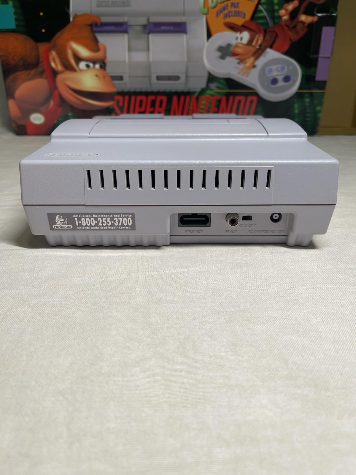 Super NES Donkey Kong Console Set CIB W/ Matching Serial Number – Tested!