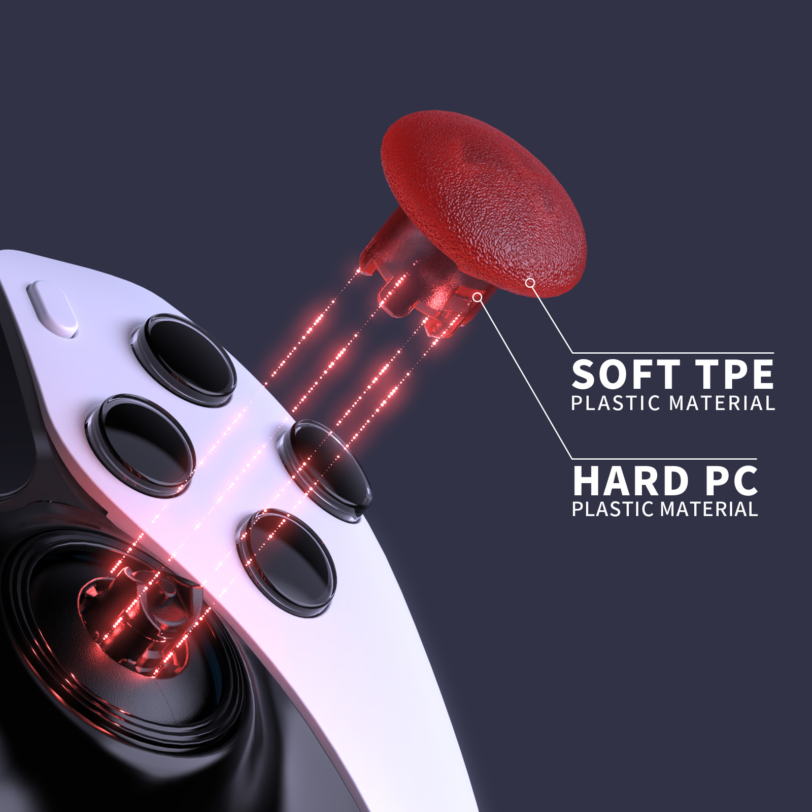 eXtremeRate Replacement Swappable Thumbsticks Joystick for PS5 Edge Controller