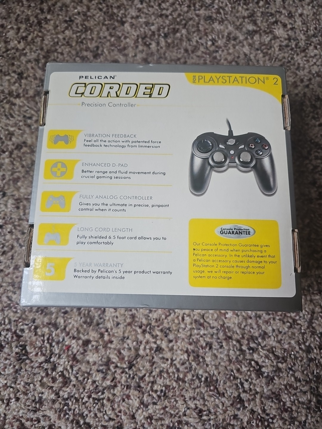 Pelican PL-6604 PlayStation 2 PS2 Wired Controller, New In Box