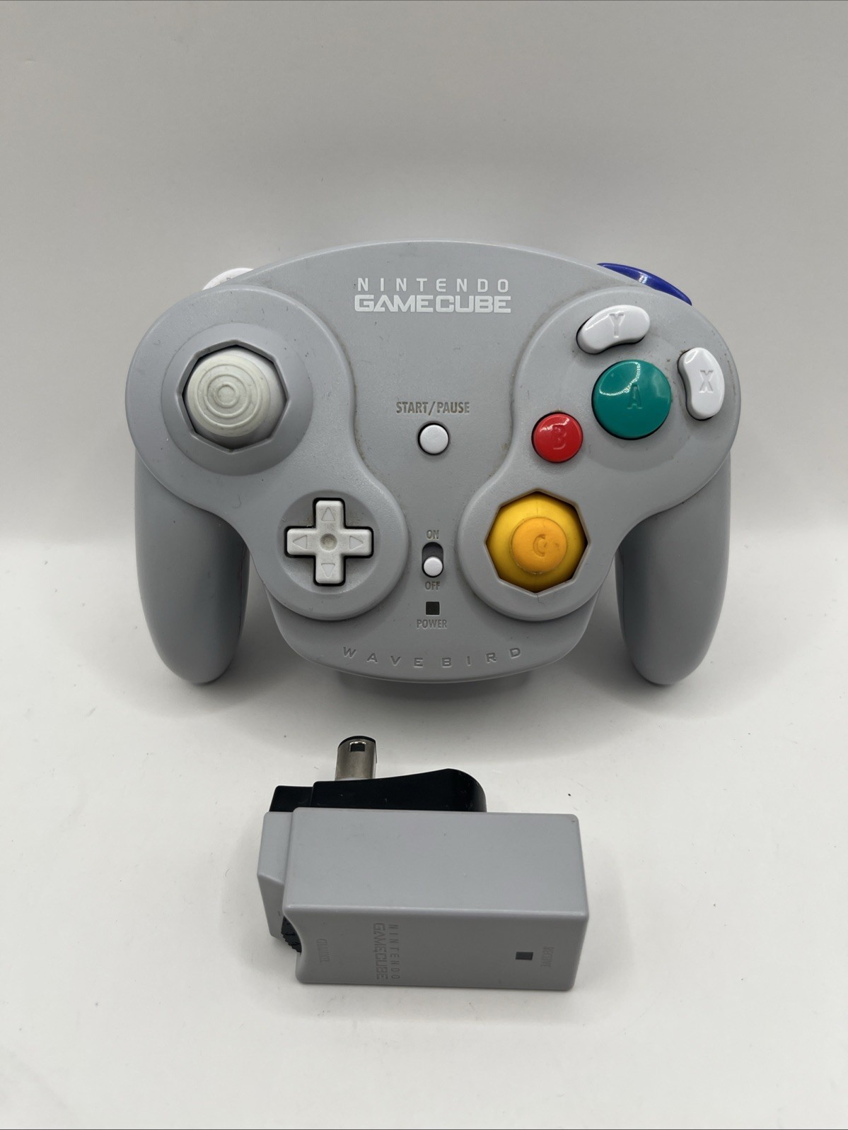 Nintendo GameCube OEM Platinum WAVEBIRD Controller DOL-004 w/ Receiver DOL-005