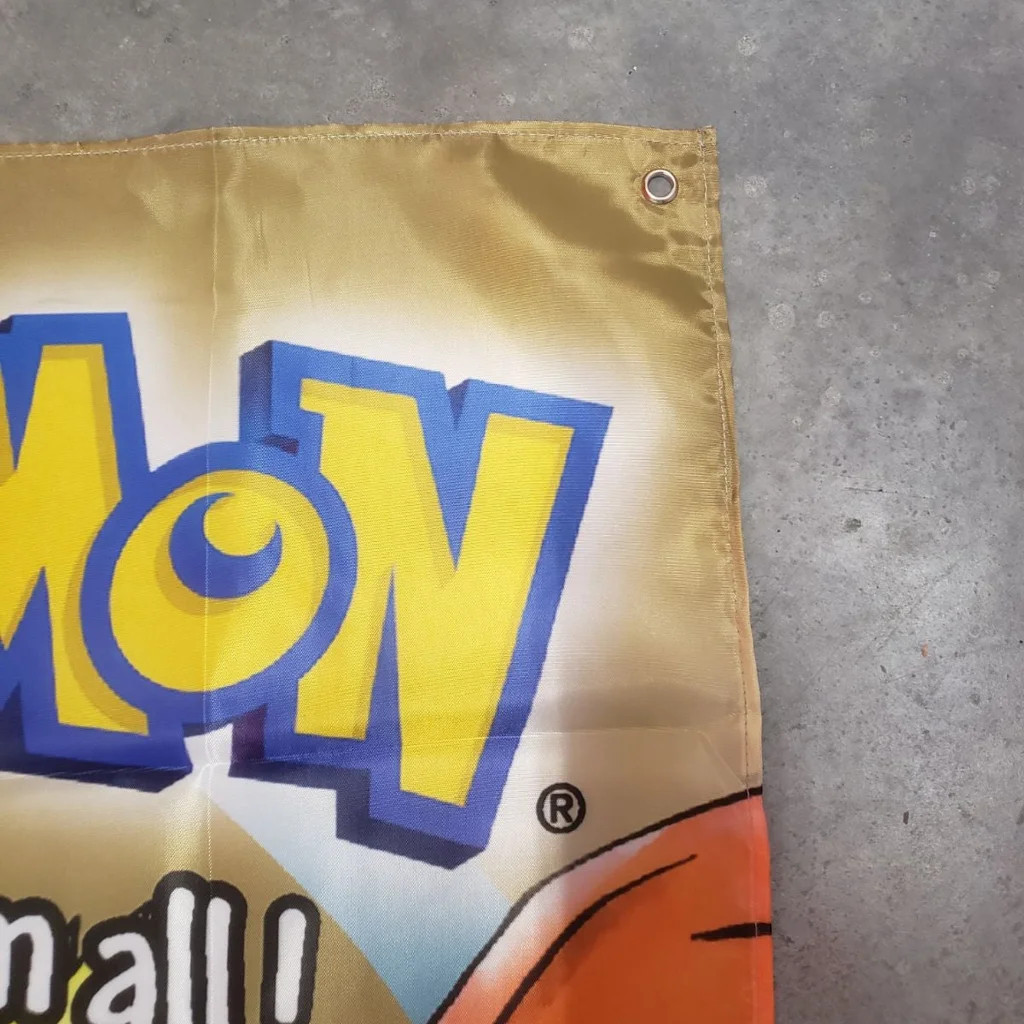 Pokemon Gold Version Gameboy Color Custom Wall Banner Tapestry 3 x 3 Ft