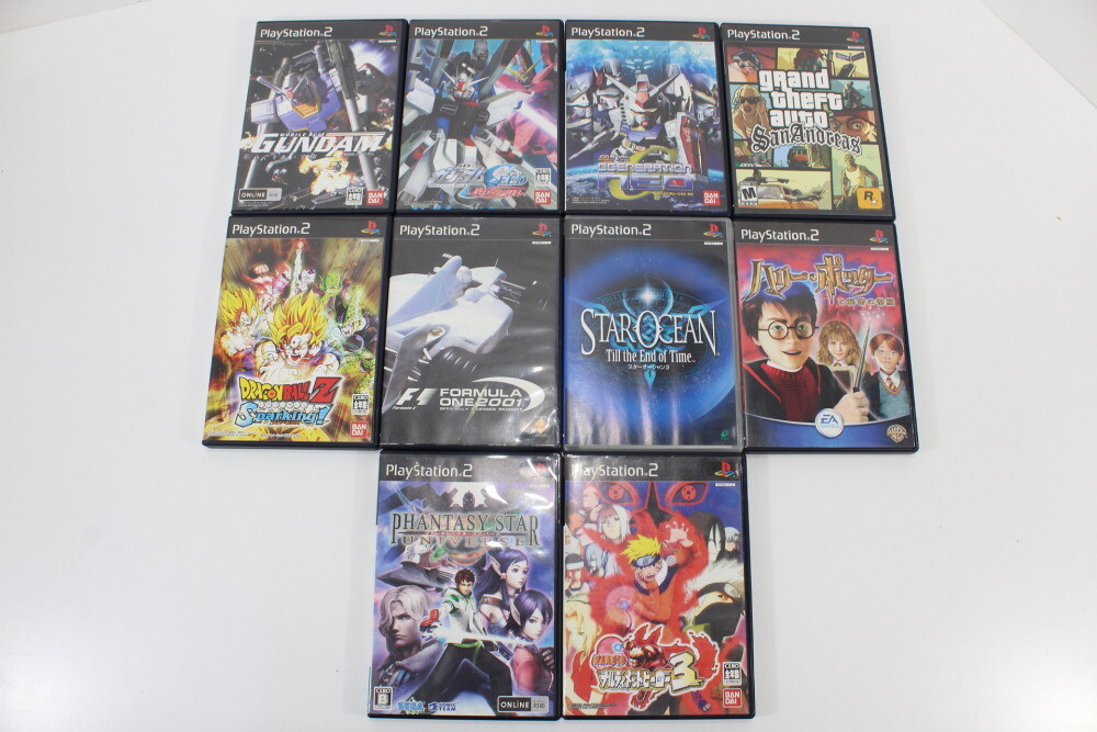 Lot 10 Popular Games Gundam GTA DBZ Naruto Star Ocean Phantasy Star PS2 Japan