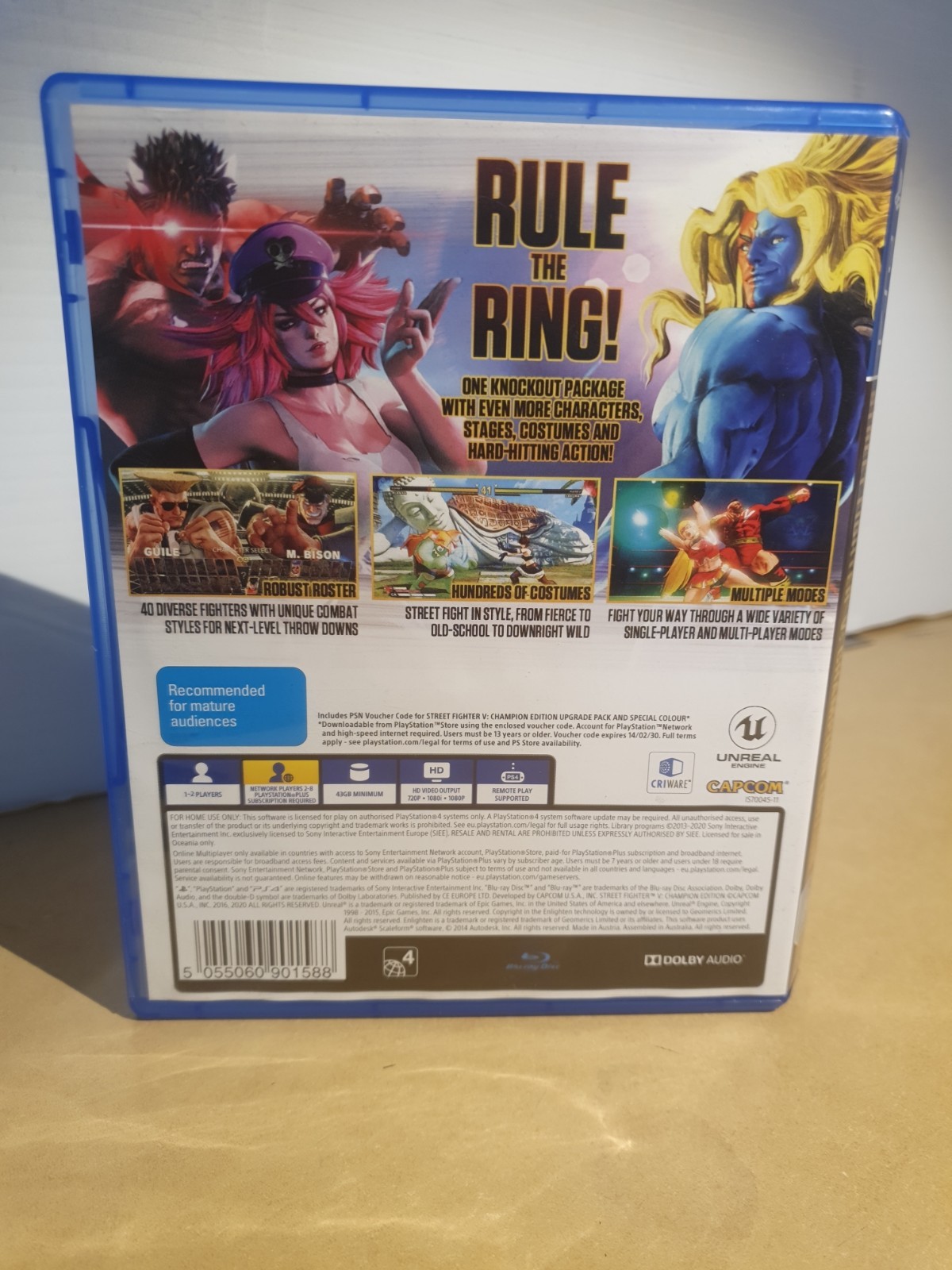 Street Fighter V : 5 Champion Edition Sony PS4 PAL RARE AUS Artwork OOP