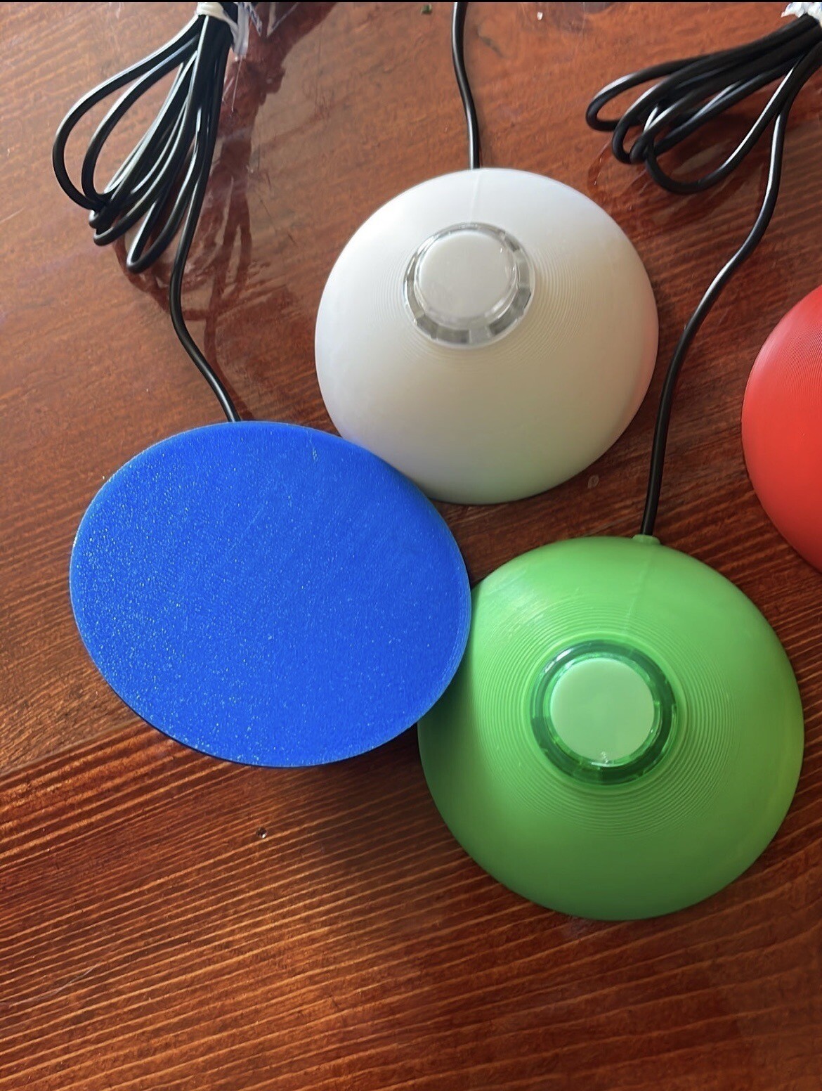 Xbox Adaptive Controller Buttons – White – Blue – Red – Yellow – Green.