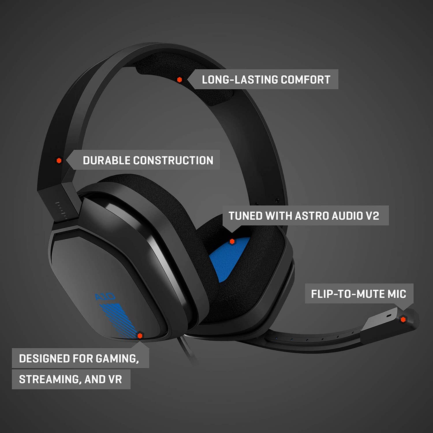 Astro Gaming A10 Wired Stereo Gaming Headset for PlayStation 4/5 – Blue/Black