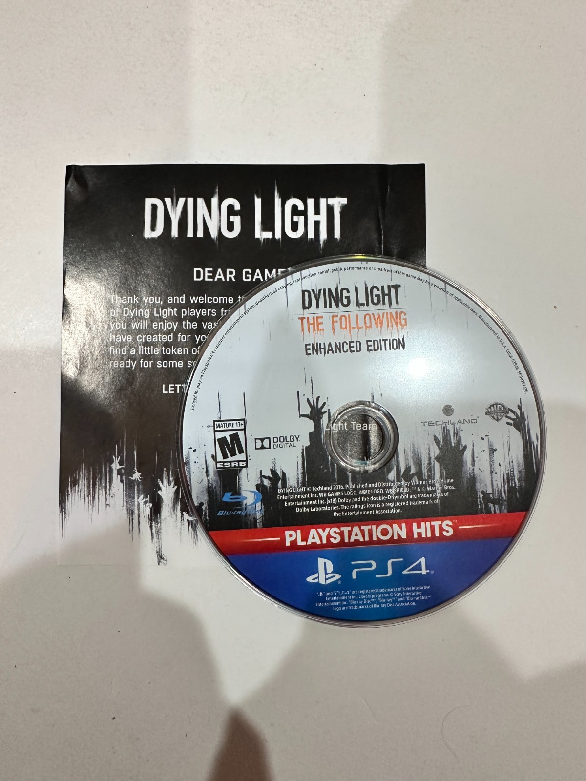 Dying Light: The Following Enhanced Edition (Sony PlayStation 4,2016) PS4 TESTED