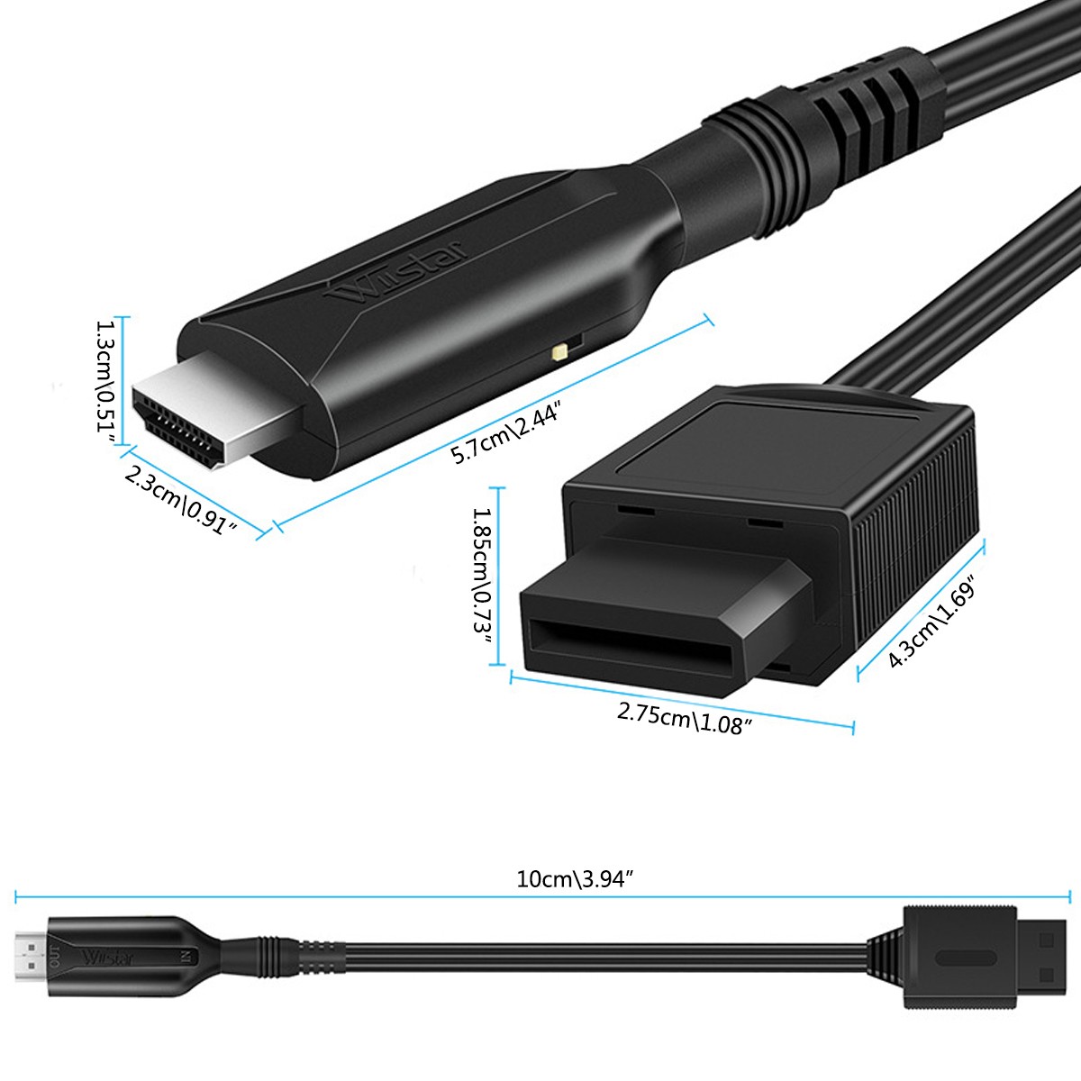 Wii to HDMI Adapter Converter Cable Full HD 1080P/720P Plug & Play for HD TV PC
