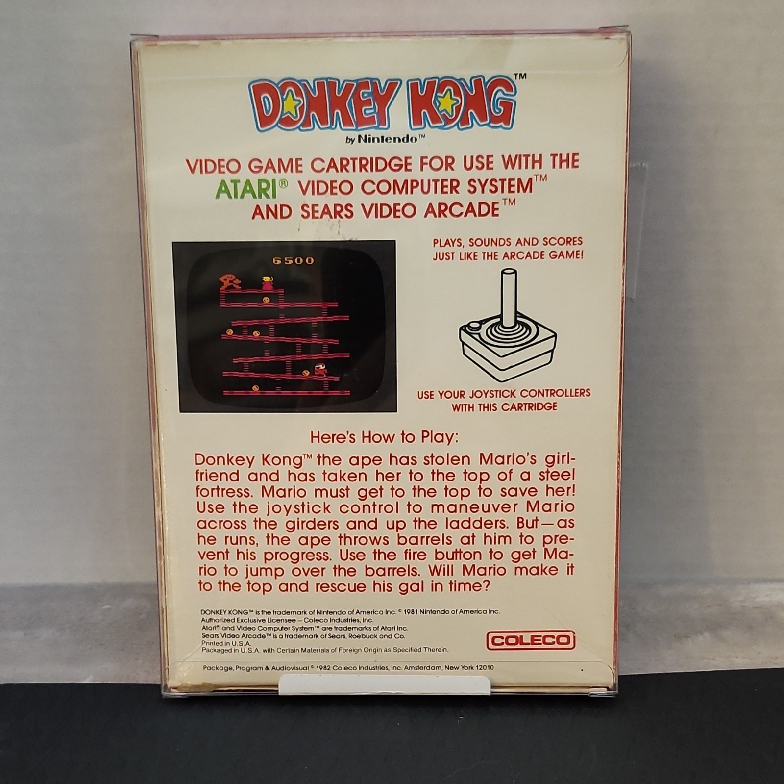 Coleco Donkey Kong Cartridge Case w/ Box for Atari 2600 1982 Never Opened