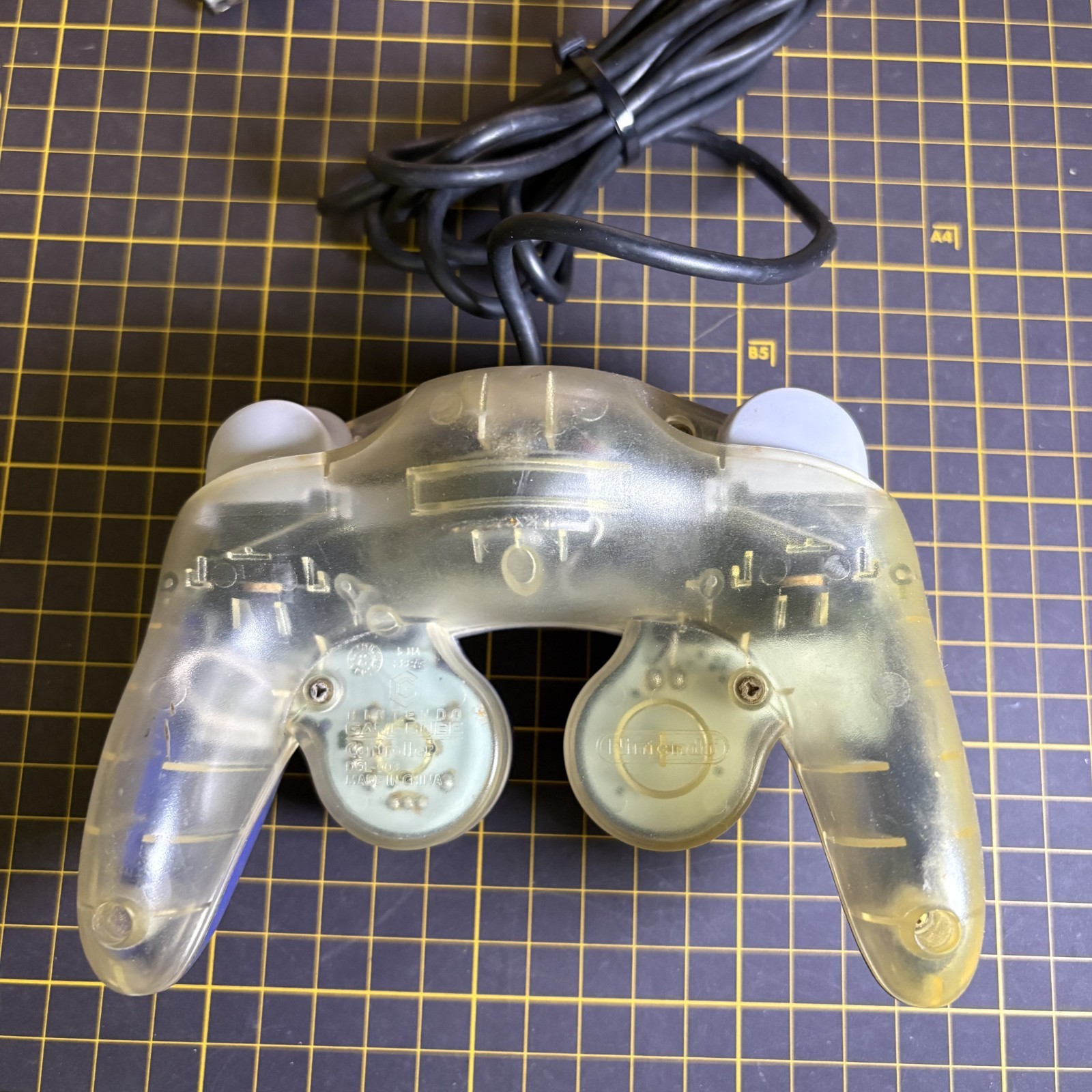 OEM Nintendo GameCube Controller Indigo Purple and Clear DOL-003 For Parts Only