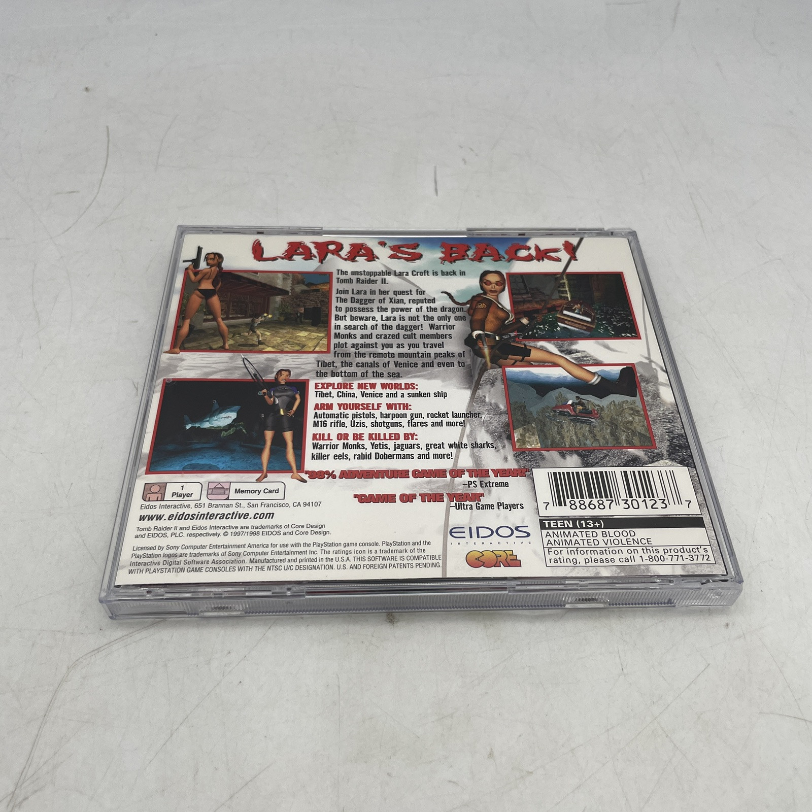 Tomb Raider II PS1 PlayStation 1 Complete W/ Manual CIB Tested