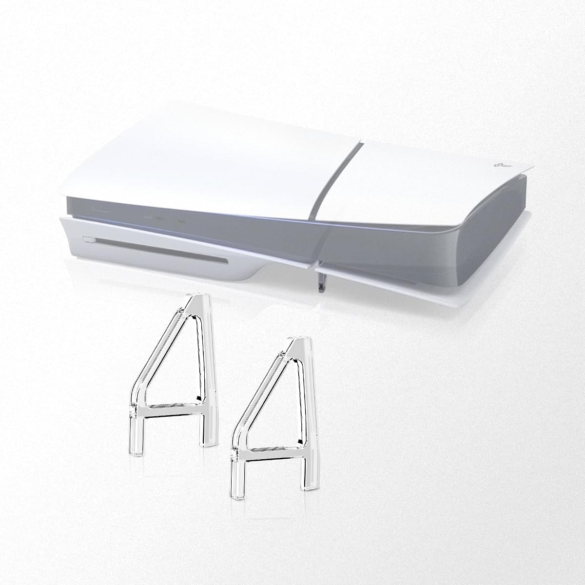 For PS5 Slim Console Wall Mount PS5 Gamepad Holder with RGB Light Triangle Stand