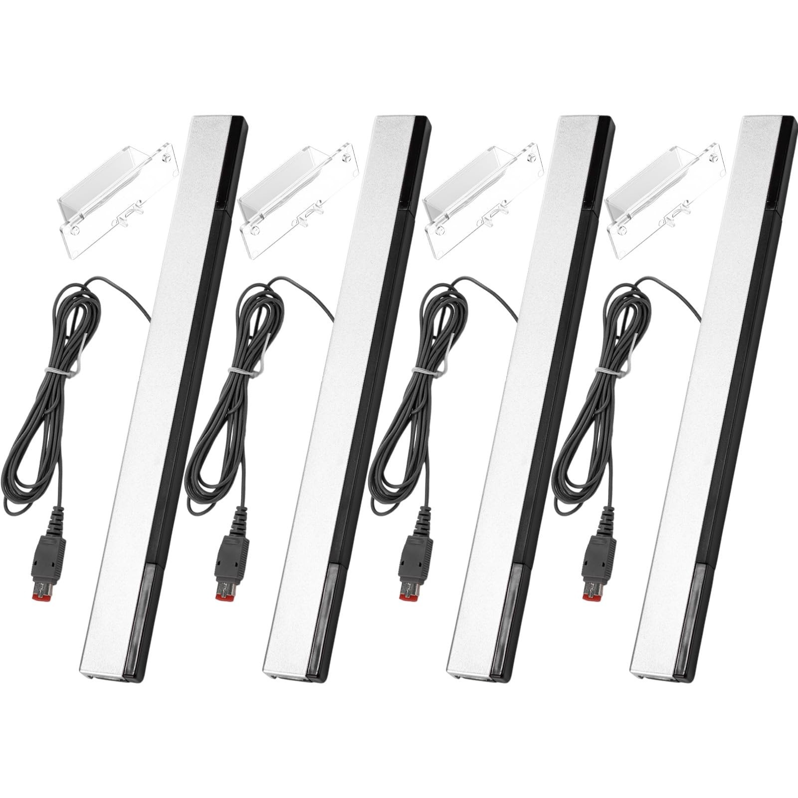 4 Pcs Wired Infrared Motion Sensor Bar for Nintendo Wii U – 6.6 ft Replacement w