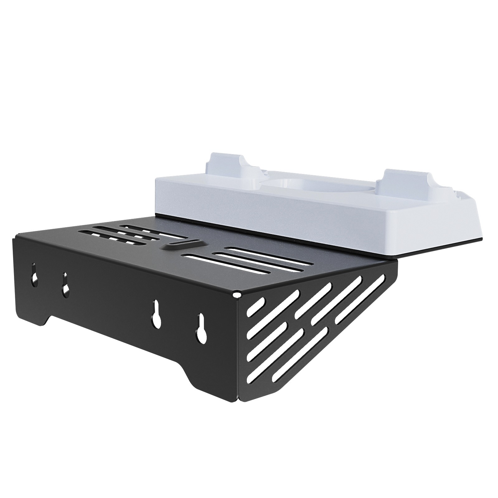 For PS5 Slim Console Wall Mount PS5 Gamepad Holder with RGB Light Triangle Stand