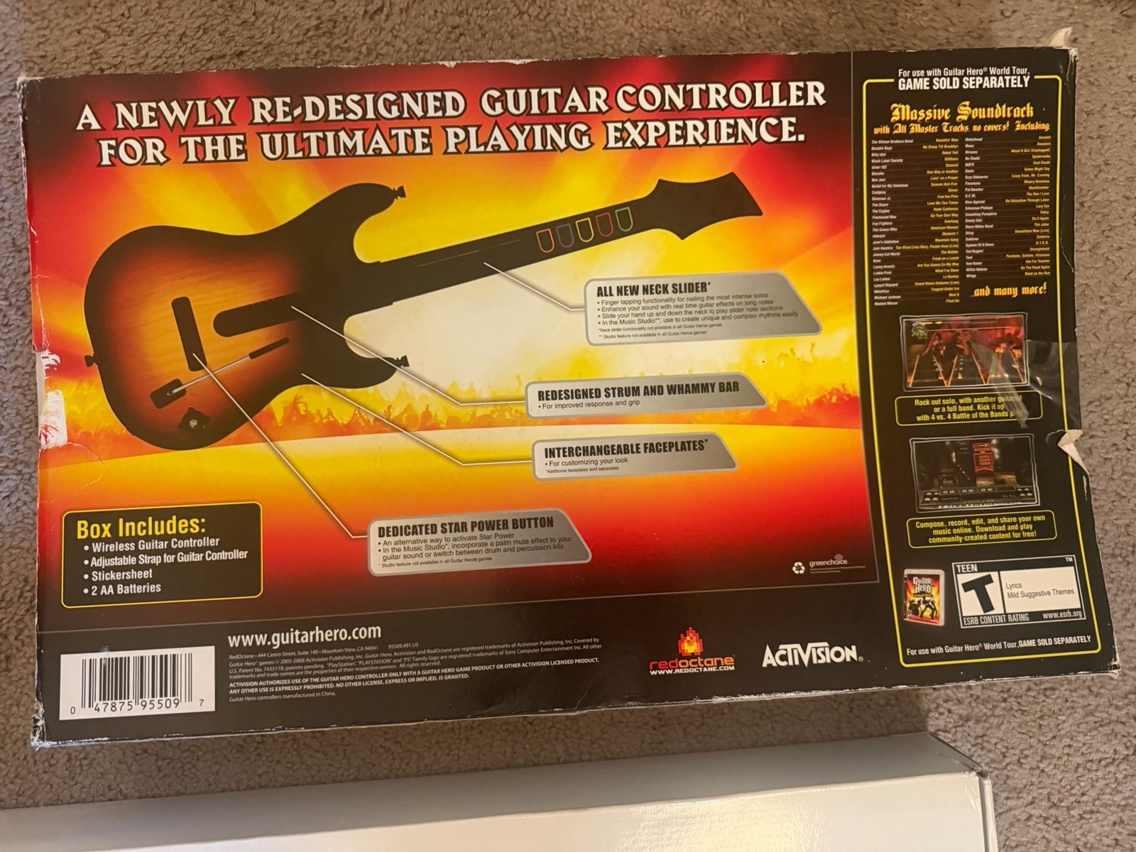 New NIB Guitar Hero World Tour PS3 Wireless Guitar Controller Dongle NO Game