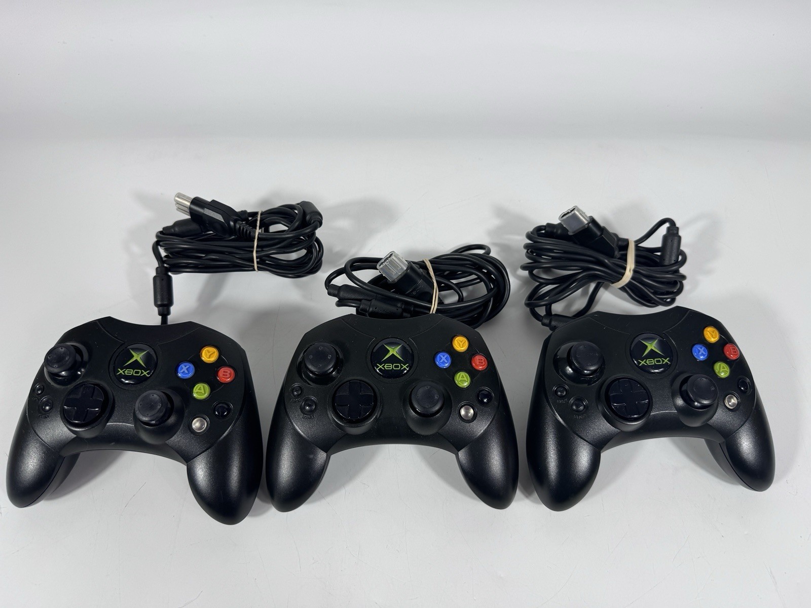 LOT OF 3 ORIGINAL XBOX OEM S TYPE CONTROLLER BLACK – Breakaway Cable