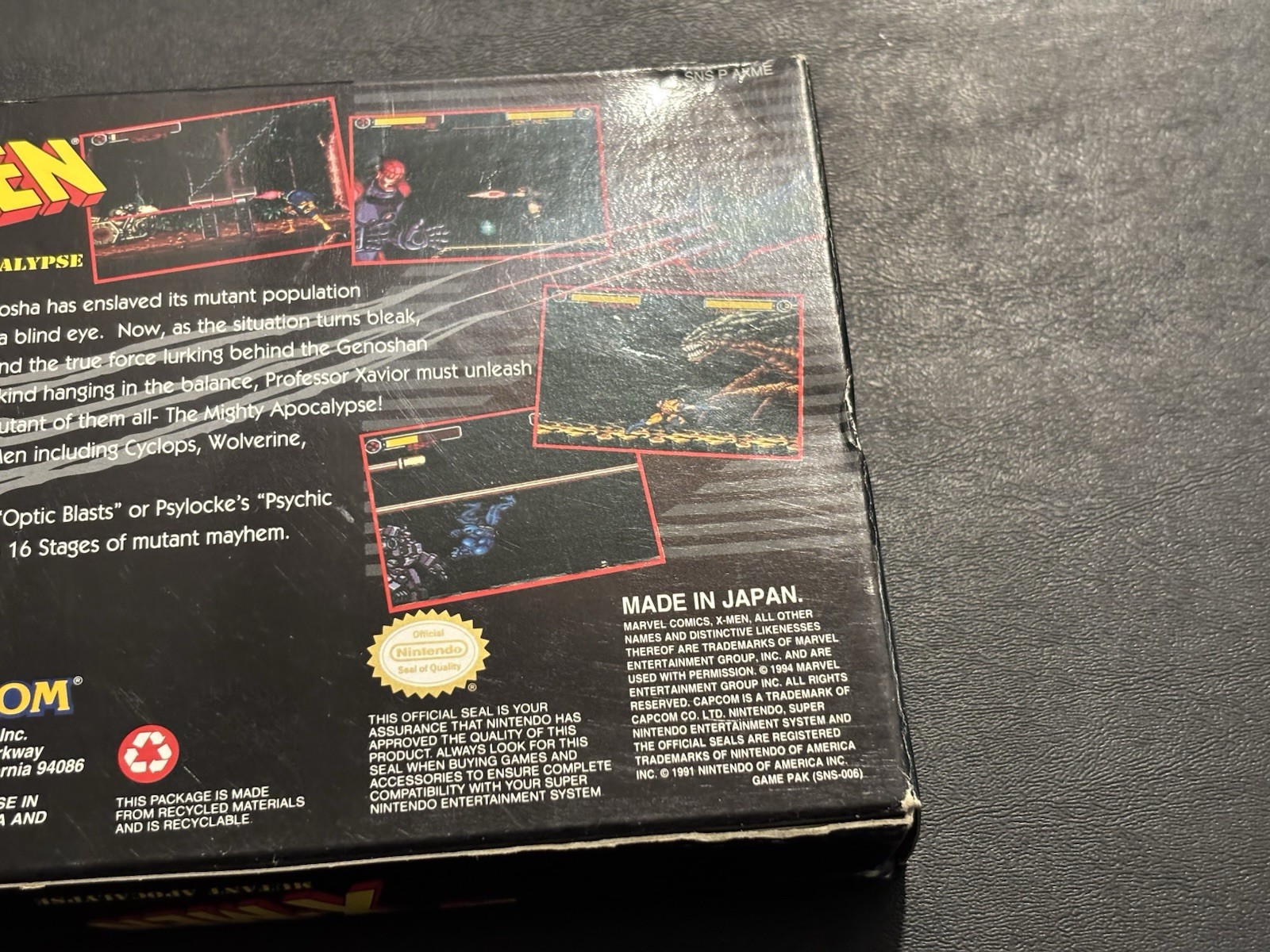 X-Men: Mutant Apocalypse (SNES Super Nintendo 1994) Box Manual & Cart Authentic