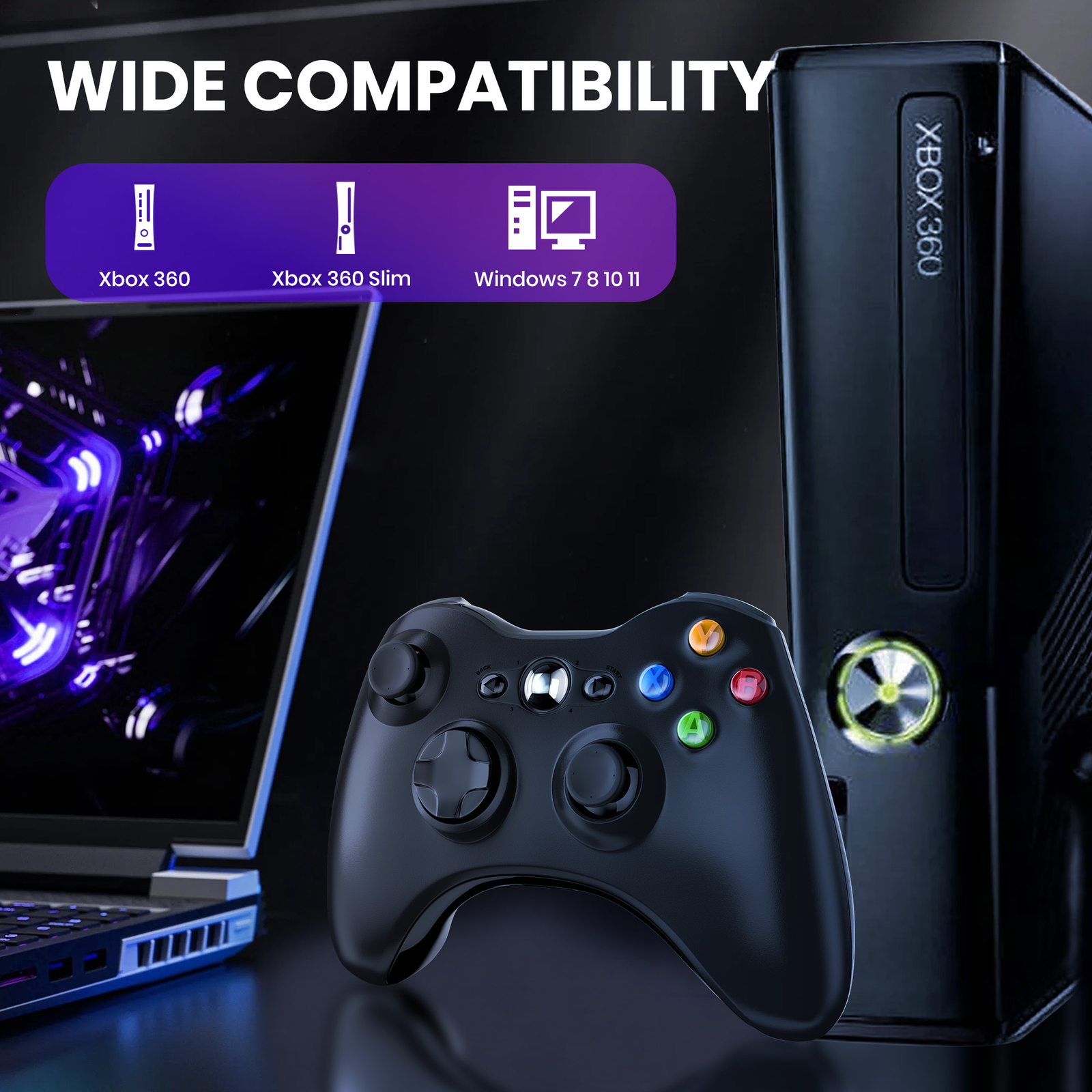 Wired /Wireless Xbox 360 Wired Gamepad Controller for Xbox 360/Slim PC Windows