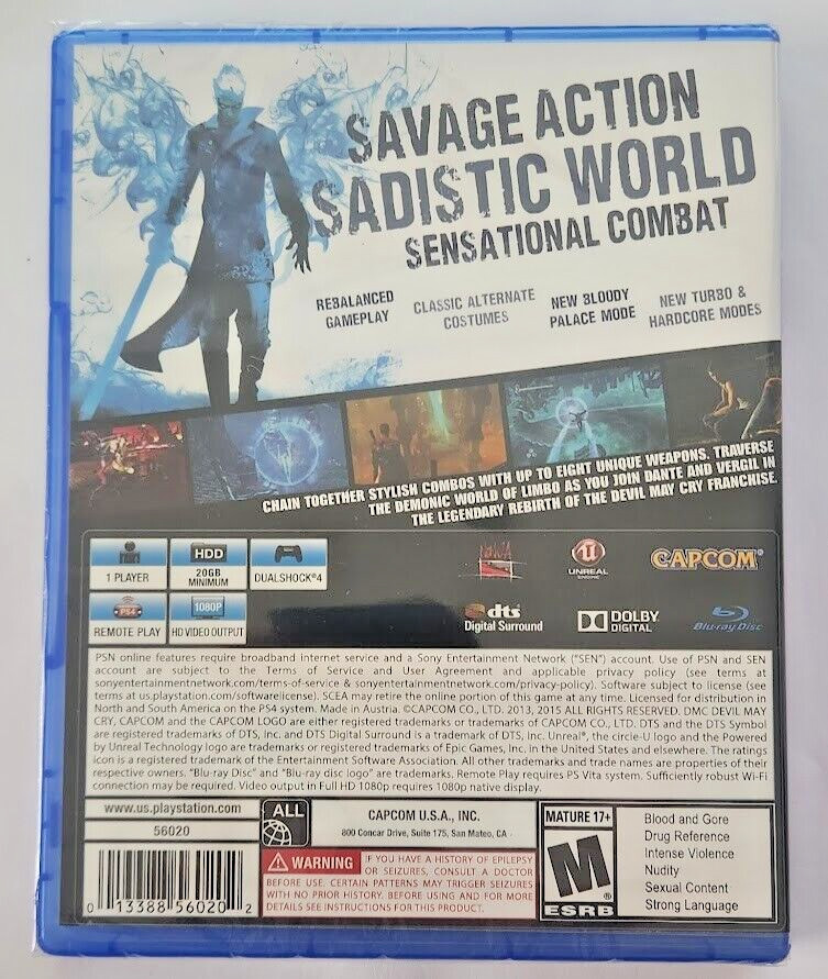 DmC: Devil May Cry Definitive Edition PS4 Brand New Game (2015 Hack & Slash)