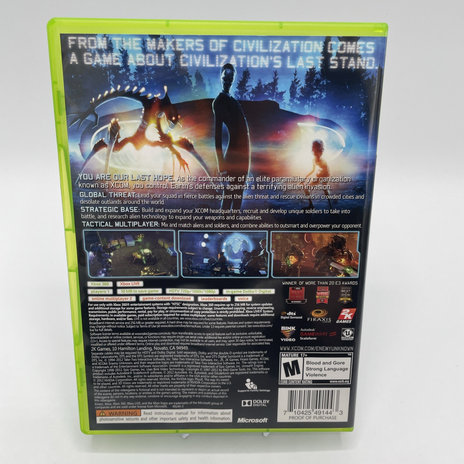 Xcom Enemy Unknown Xbox 360 Complete CIB