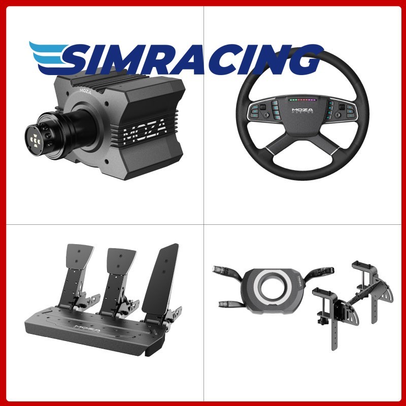 MOZA R9 V2 9Nm Wheel Base + 15.8″ TSW Truck Wheel + Pedal +Wiper Turn Signal Kit