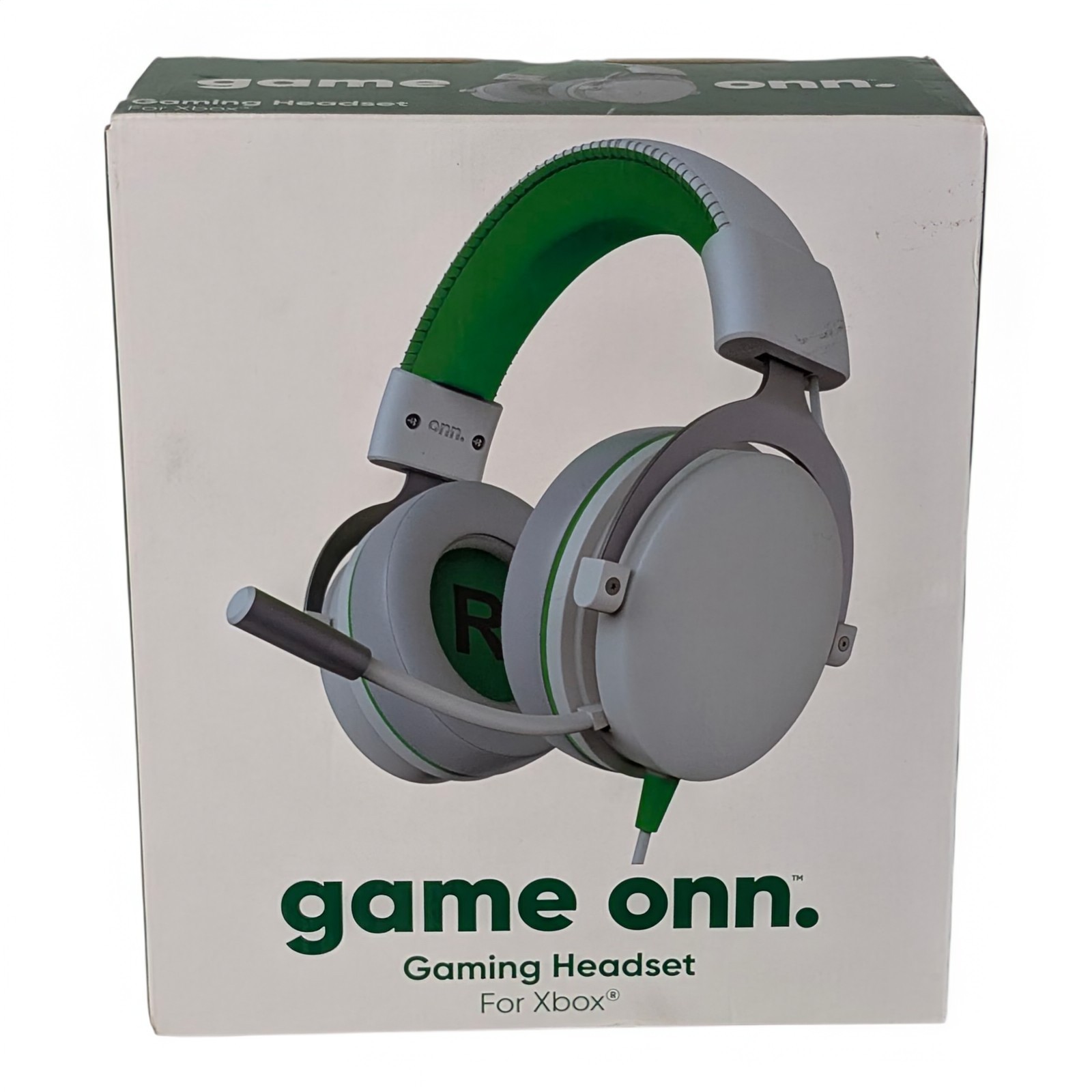 onn Wired Gaming Headset For Xbox – Light Gray/Green – SEALED NIB – Lowest Price