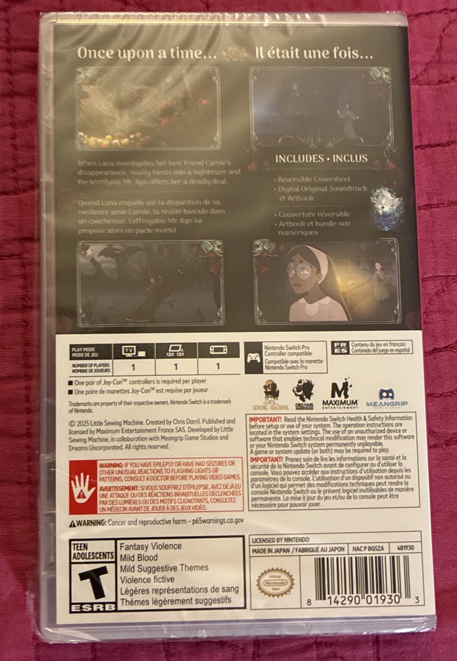 Bye Sweet Carole – Nintendo Switch Sealed New