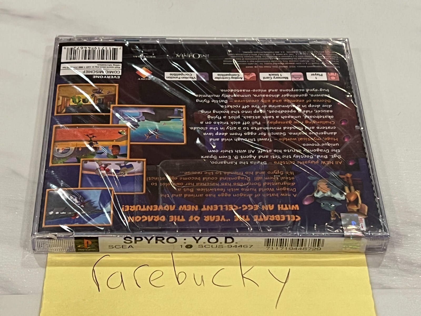Spyro: Year of the Dragon (PS1 PSX Playstation) NEW SEALED BLACK LABEL, NM RARE!