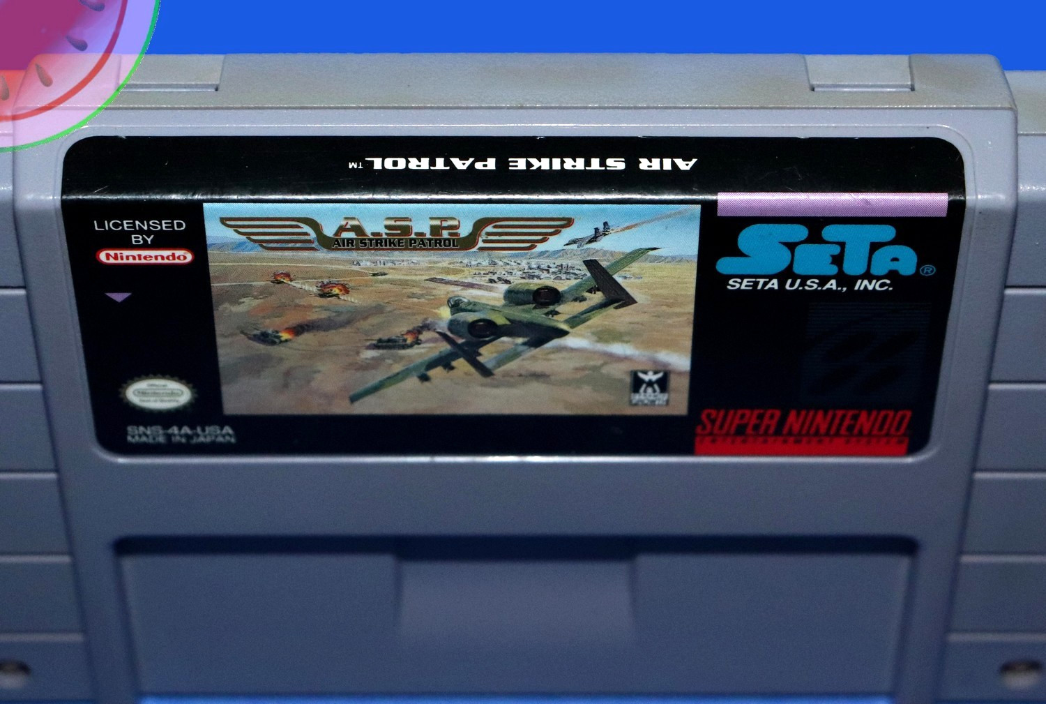 TESTED Super Nintendo SNES Game A.S.P. AIR STRIKE PATROL Seta FRESH New BATTERY!